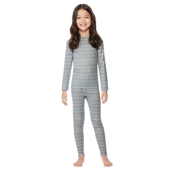 Kids 32 Degrees Heat Long Sleeve Crew Neck + Legging 2-Pack Set Gray Small NEW - Picture 1 of 7